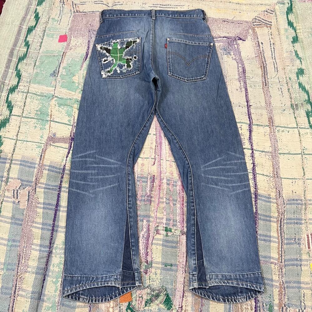 Vintage Levis Engineered Jeans Mens Blue Twisted Button Fly Med Wash Fits 32x29